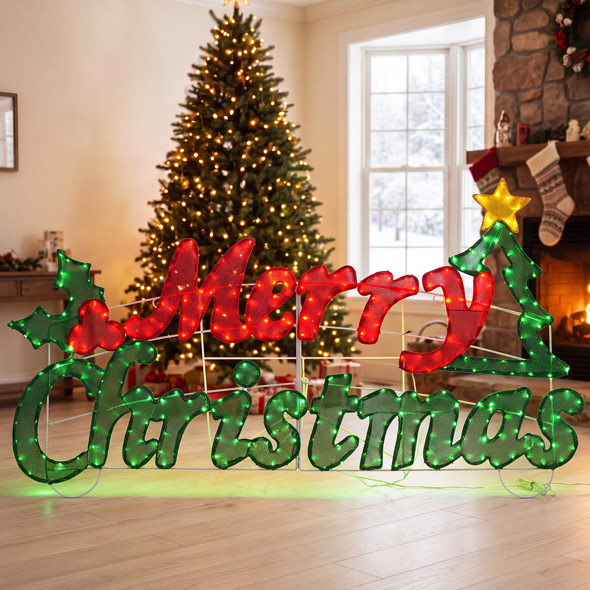 72 Inch Merry Christmas Light Sign