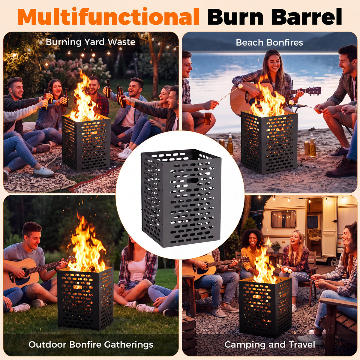 63 Gallon Ultra Brun Barrel Outdoor Incinerator