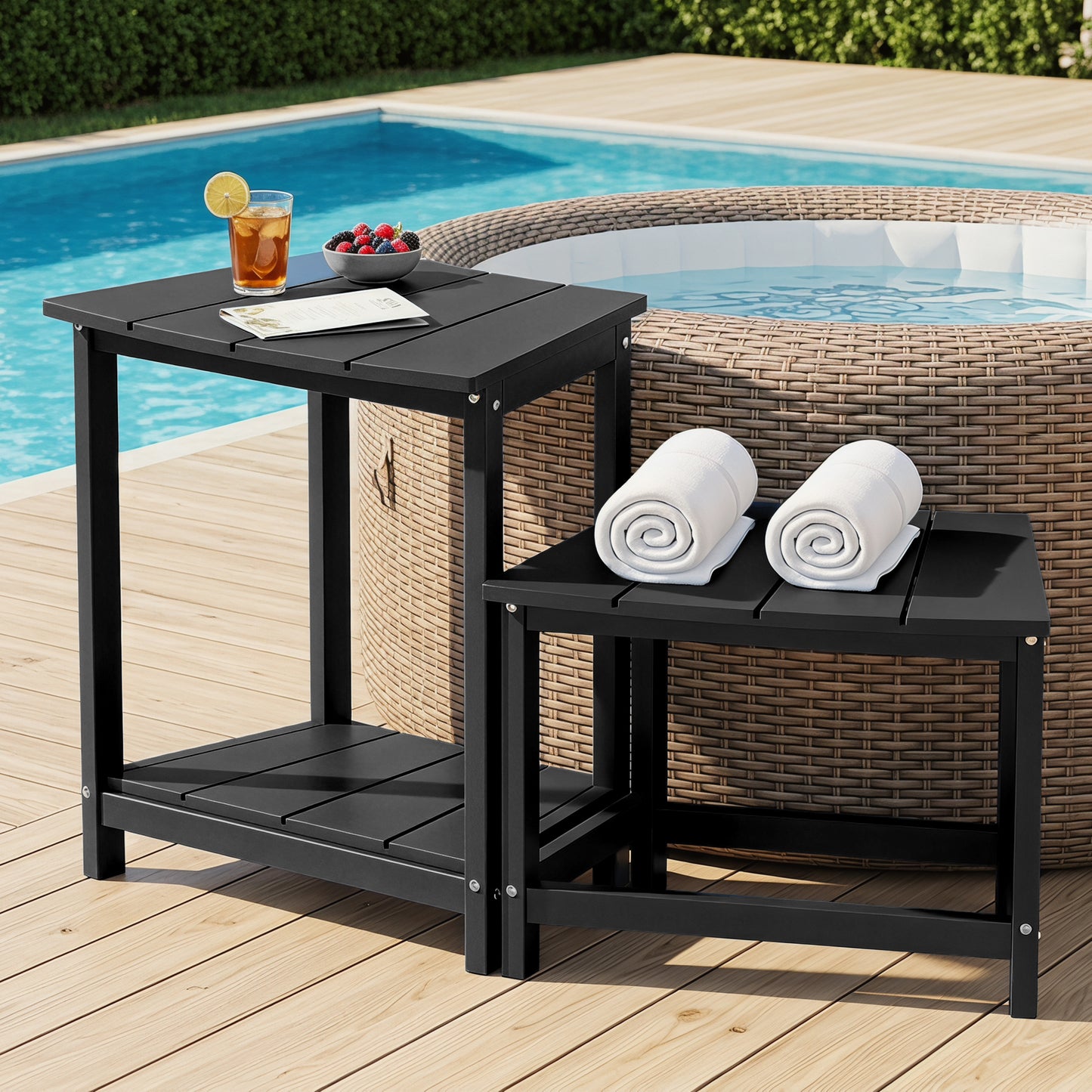 HDPE 2-Tier Outdoor Side Table