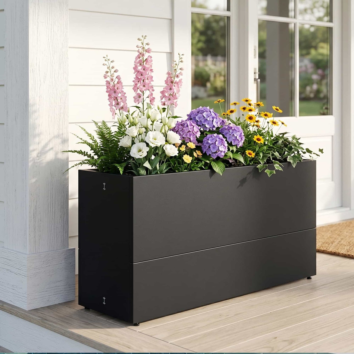 Metal Tall Rectangular Planter