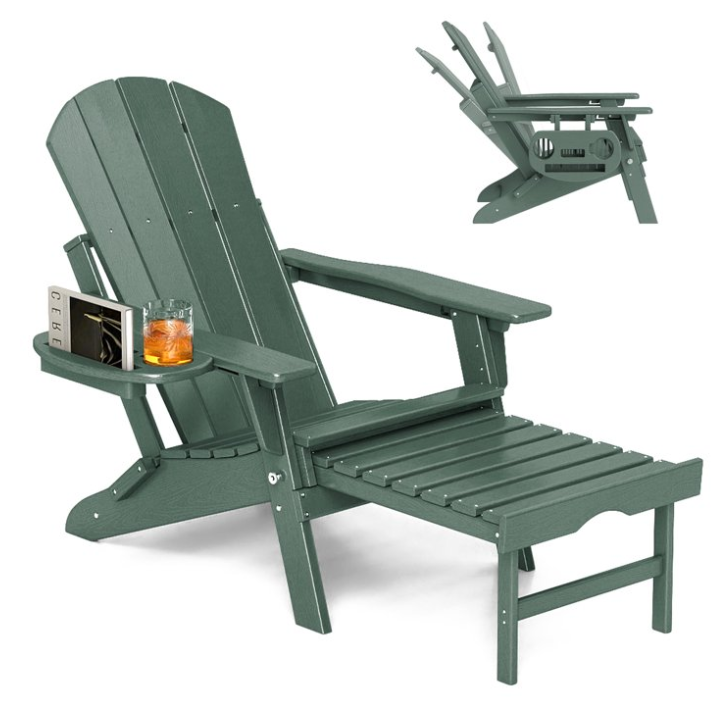 All-Weather Adjustable Adirondack Chair with Ottoman