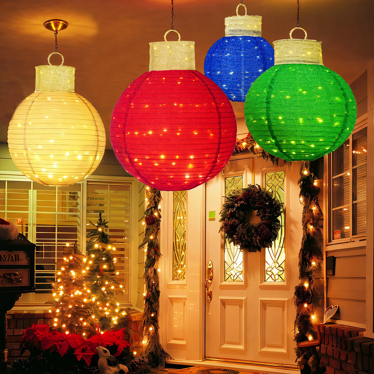 FOOWIN Lighted Pop-Up Outdoor Christmas Ornament Set