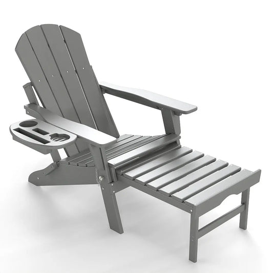 All-Weather Adjustable Adirondack Chair with Ottoman Foowin