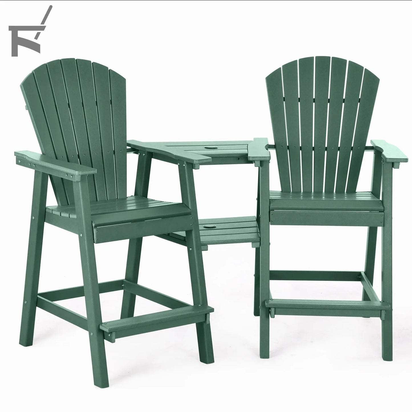 Backyard HDPE Tall Adirondack Chairs Set Foowin