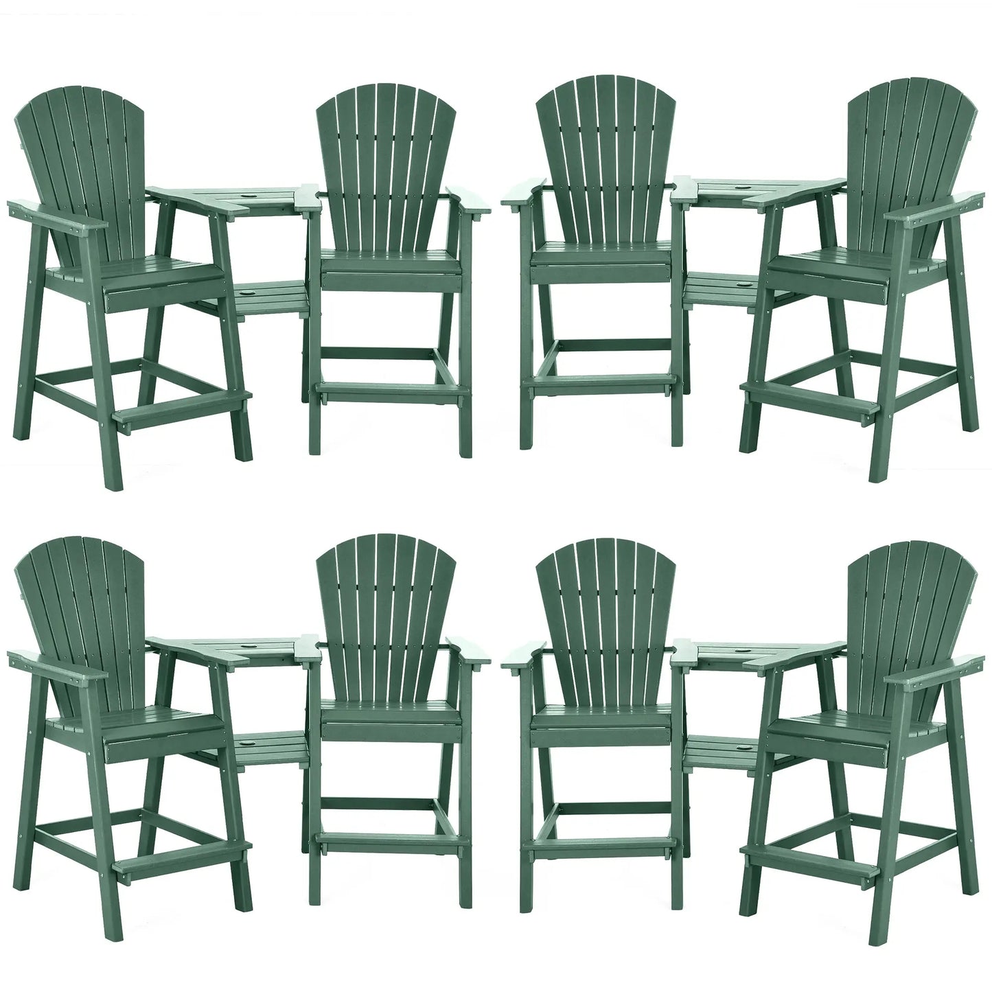 Backyard HDPE Tall Adirondack Chairs Set Foowin