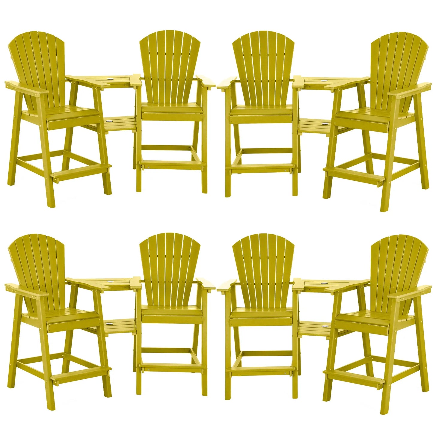 Backyard HDPE Tall Adirondack Chairs Set Foowin