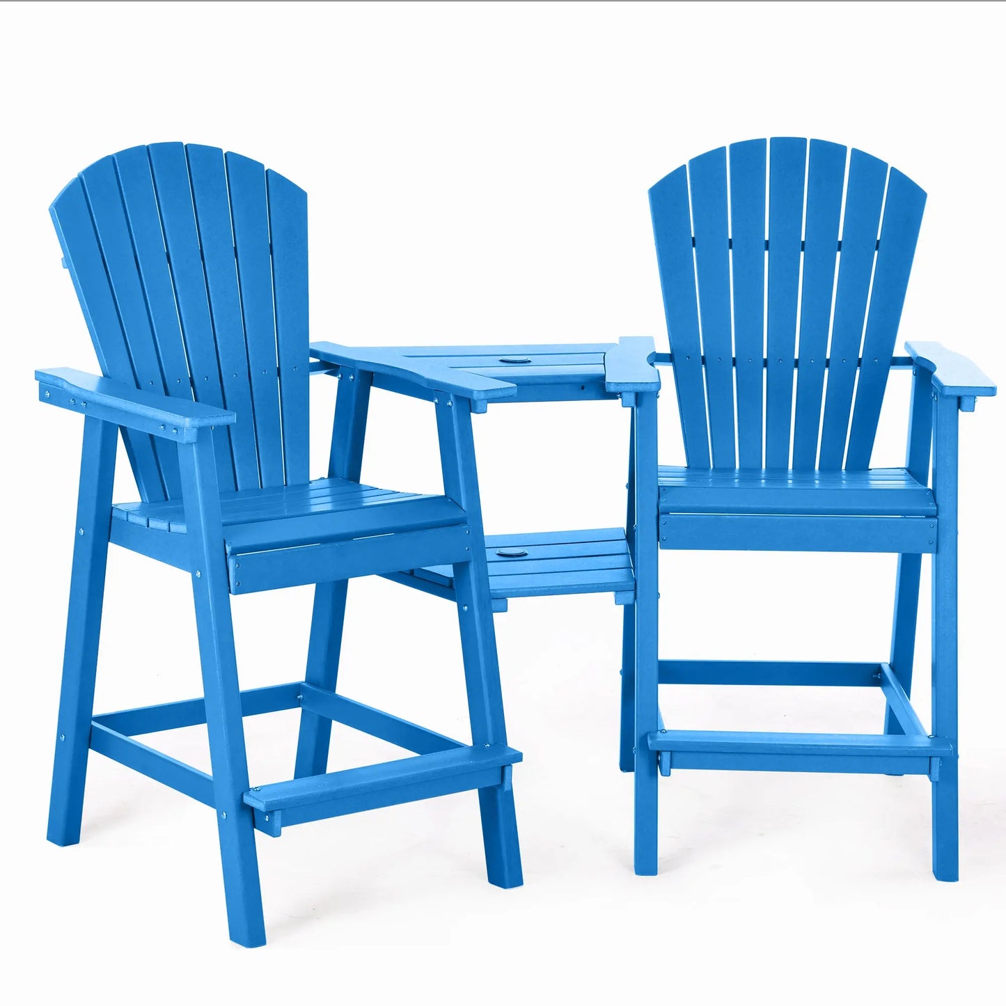Backyard HDPE Tall Adirondack Chairs Set Foowin