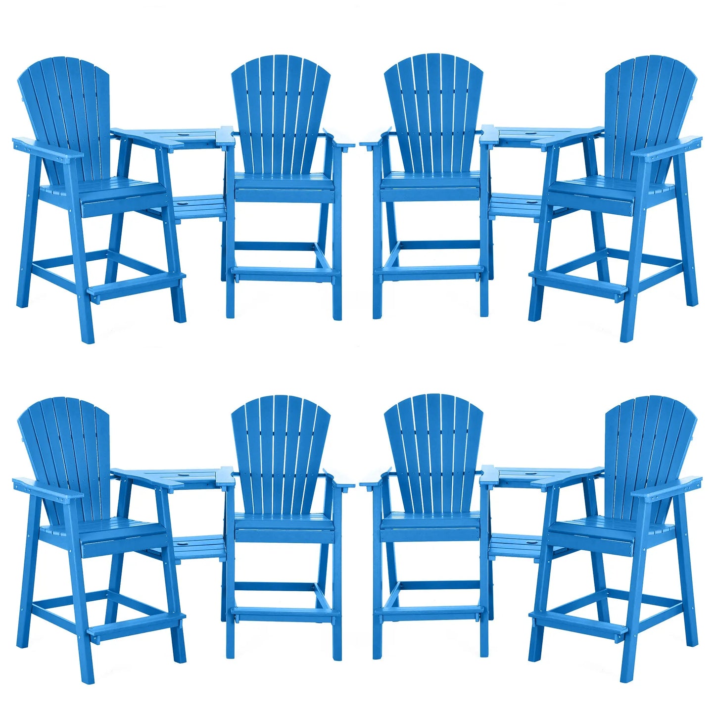 Backyard HDPE Tall Adirondack Chairs Set Foowin