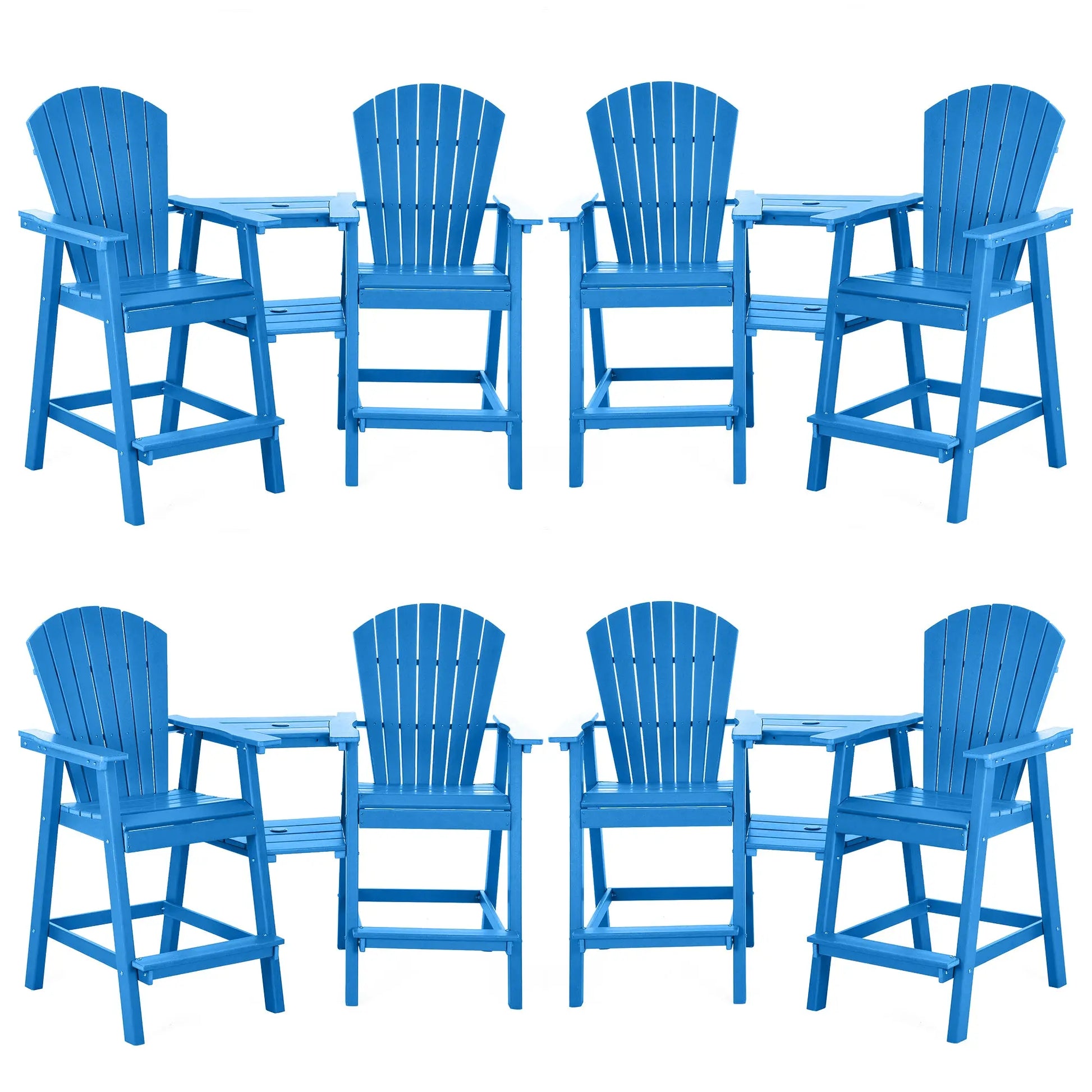 Backyard HDPE Tall Adirondack Chairs Set Foowin