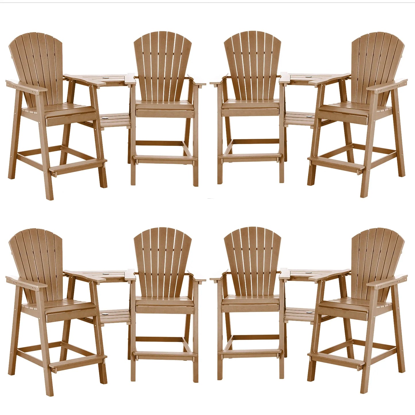 Backyard HDPE Tall Adirondack Chairs Set Foowin