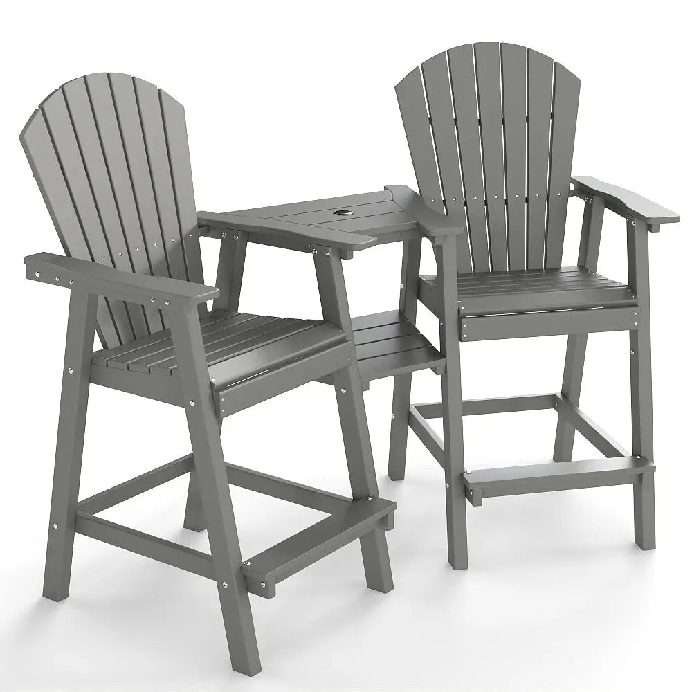 Backyard HDPE Tall Adirondack Chairs Set Foowin