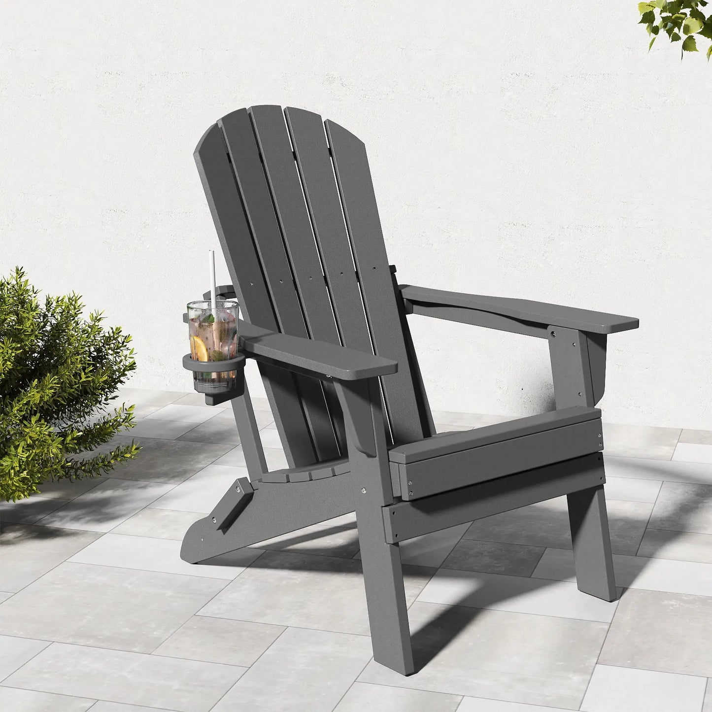 Essential Plastic Folding Adirondack Chair Foowin