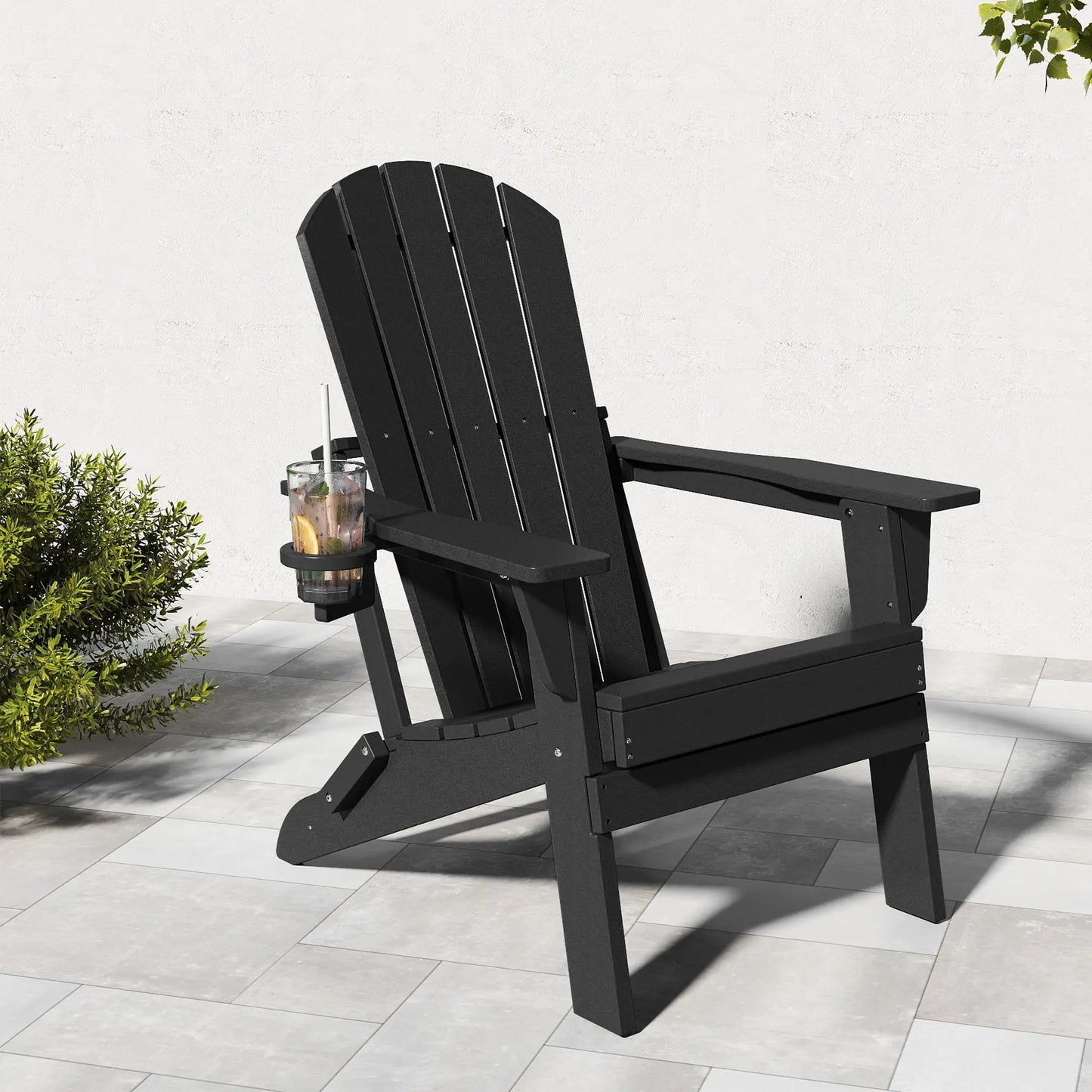 Essential Plastic Folding Adirondack Chair Foowin