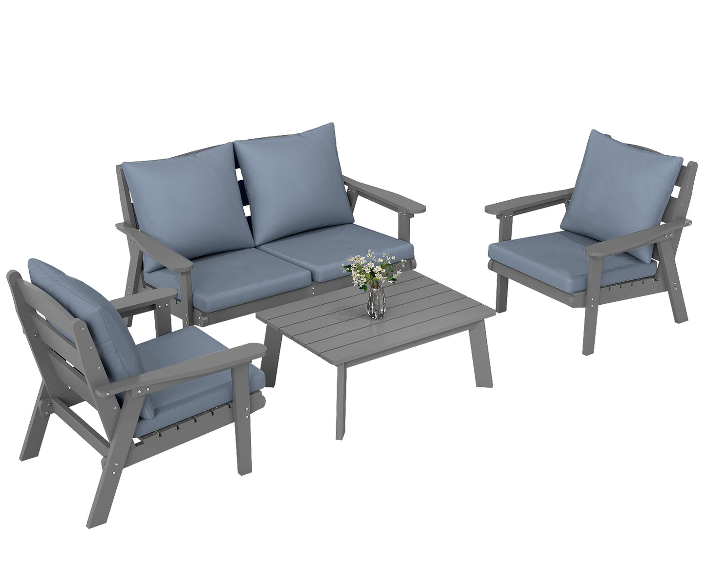 HDPE Outdoor Gardens Lounge Sofa Set