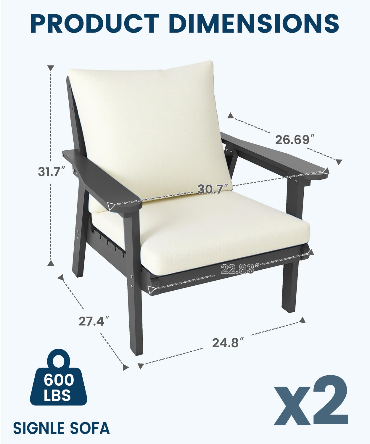 HDPE Outdoor Gardens Lounge Sofa Set