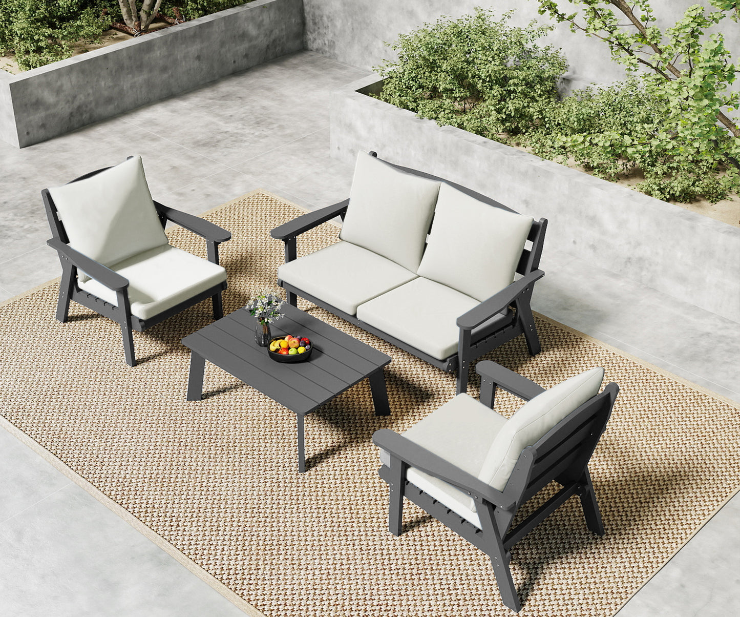 HDPE Outdoor Gardens Lounge Sofa Set
