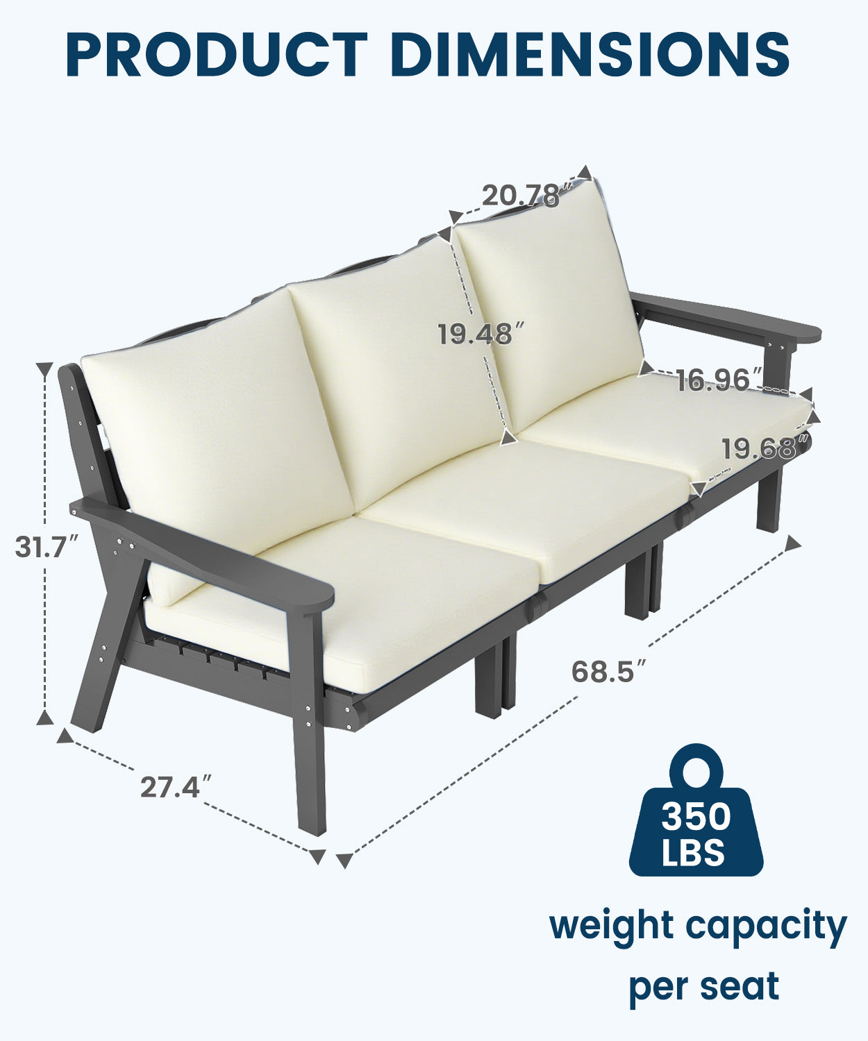 HDPE Outdoor Gardens Lounge Sofa Set