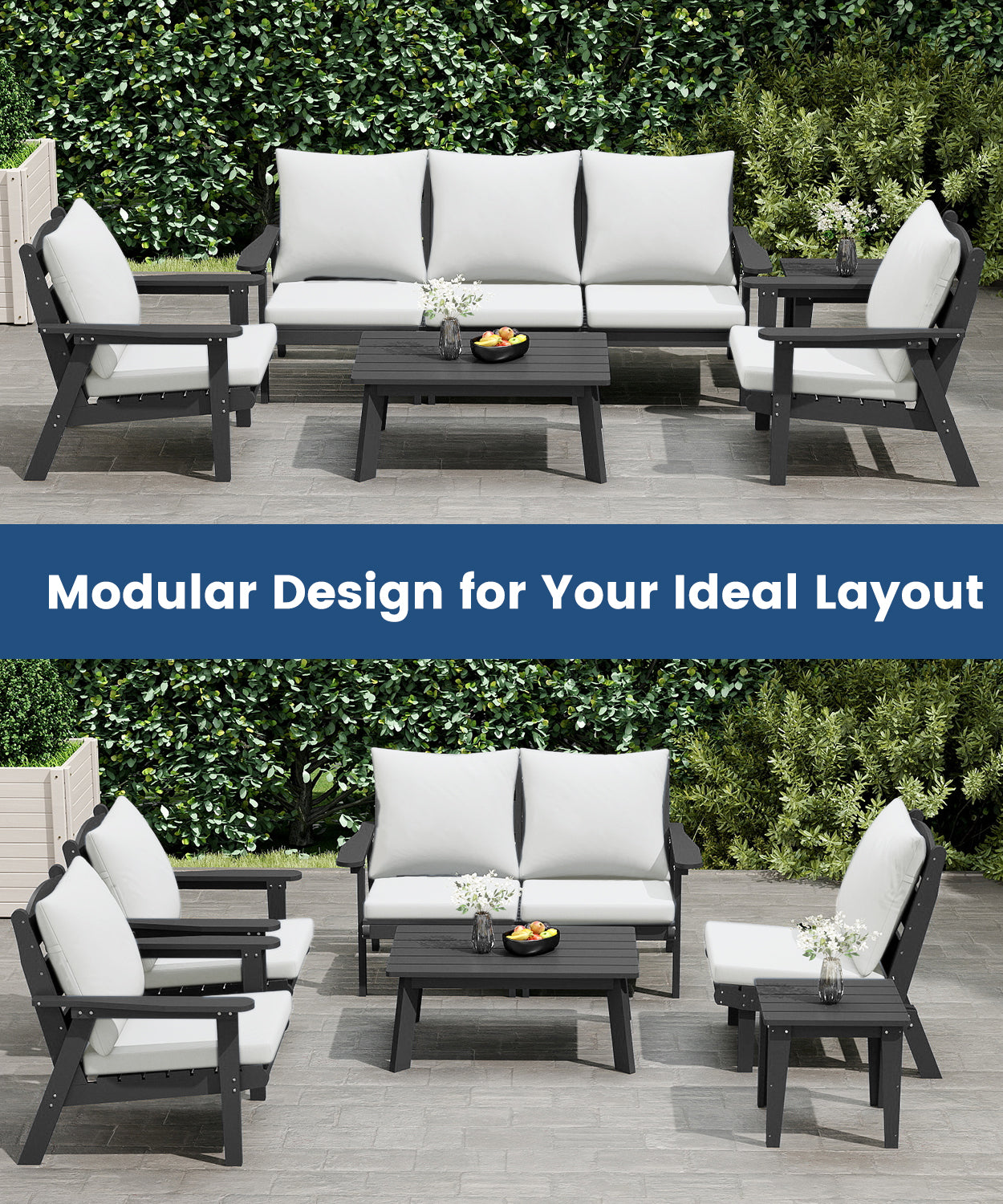 HDPE Outdoor Gardens Lounge Sofa Set