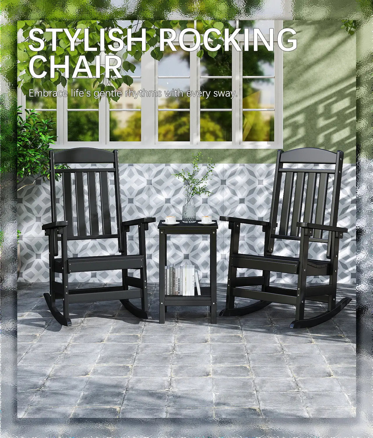 Modern HDPE Patio Rocking Chairs Foowin