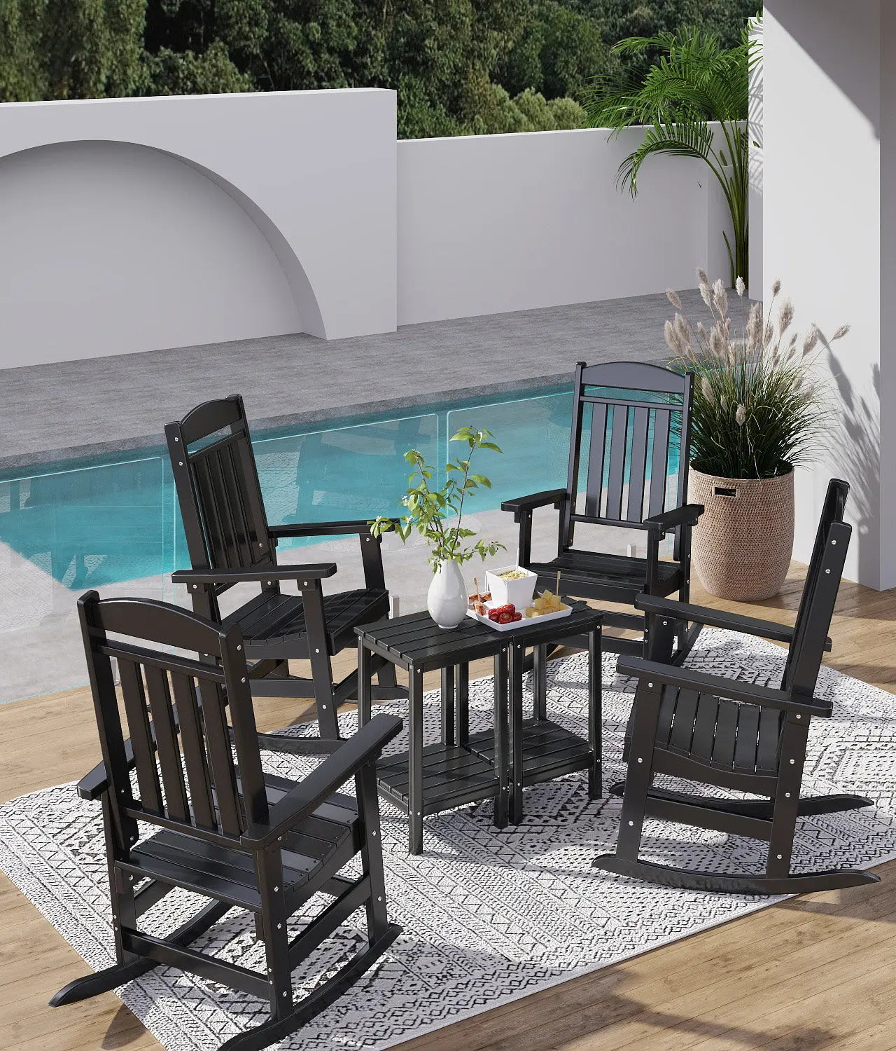 Modern HDPE Patio Rocking Chairs Foowin