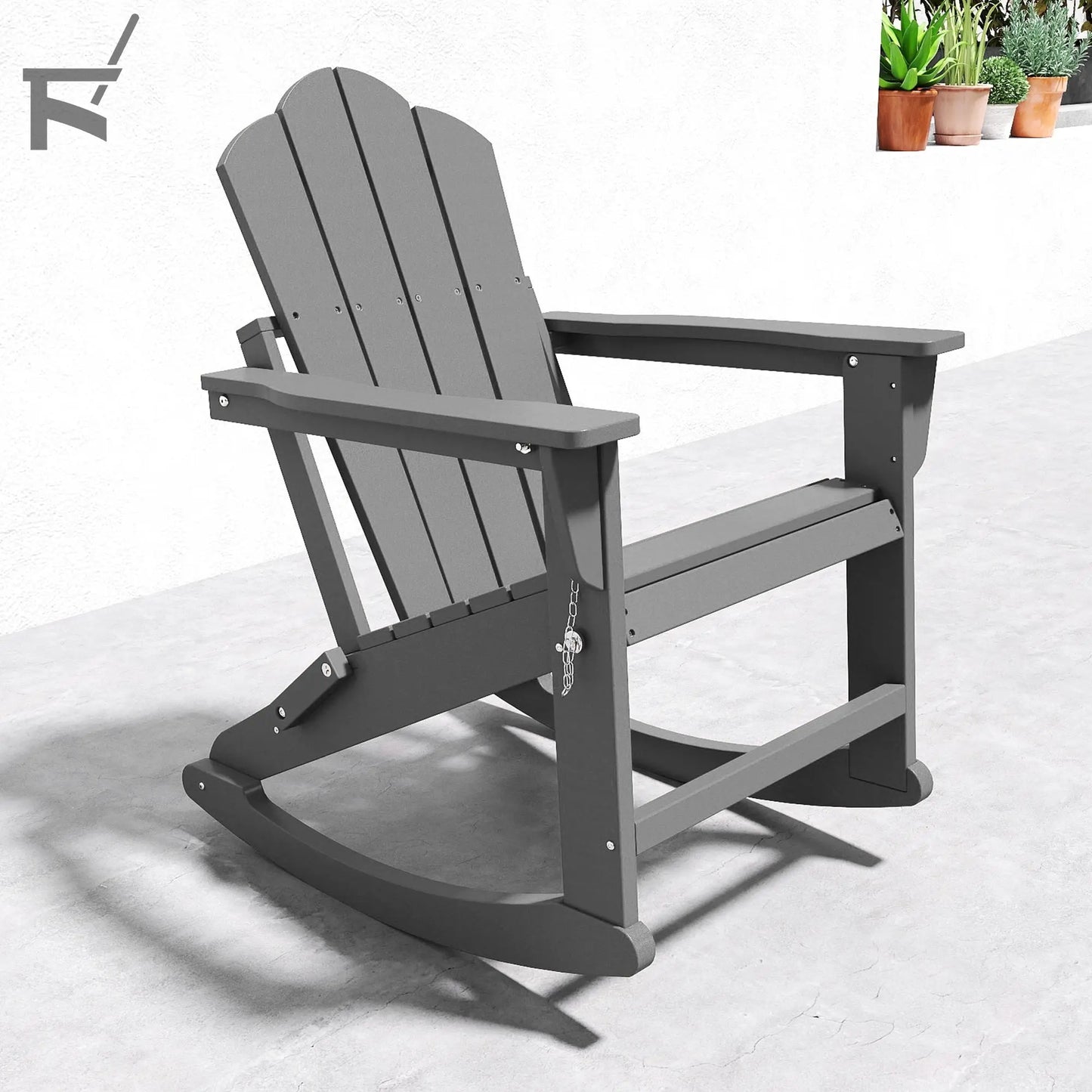 Patio Folding Adirondack Rocking Chair Foowin