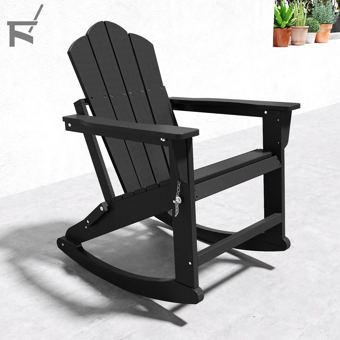 Patio Folding Adirondack Rocking Chair Foowin
