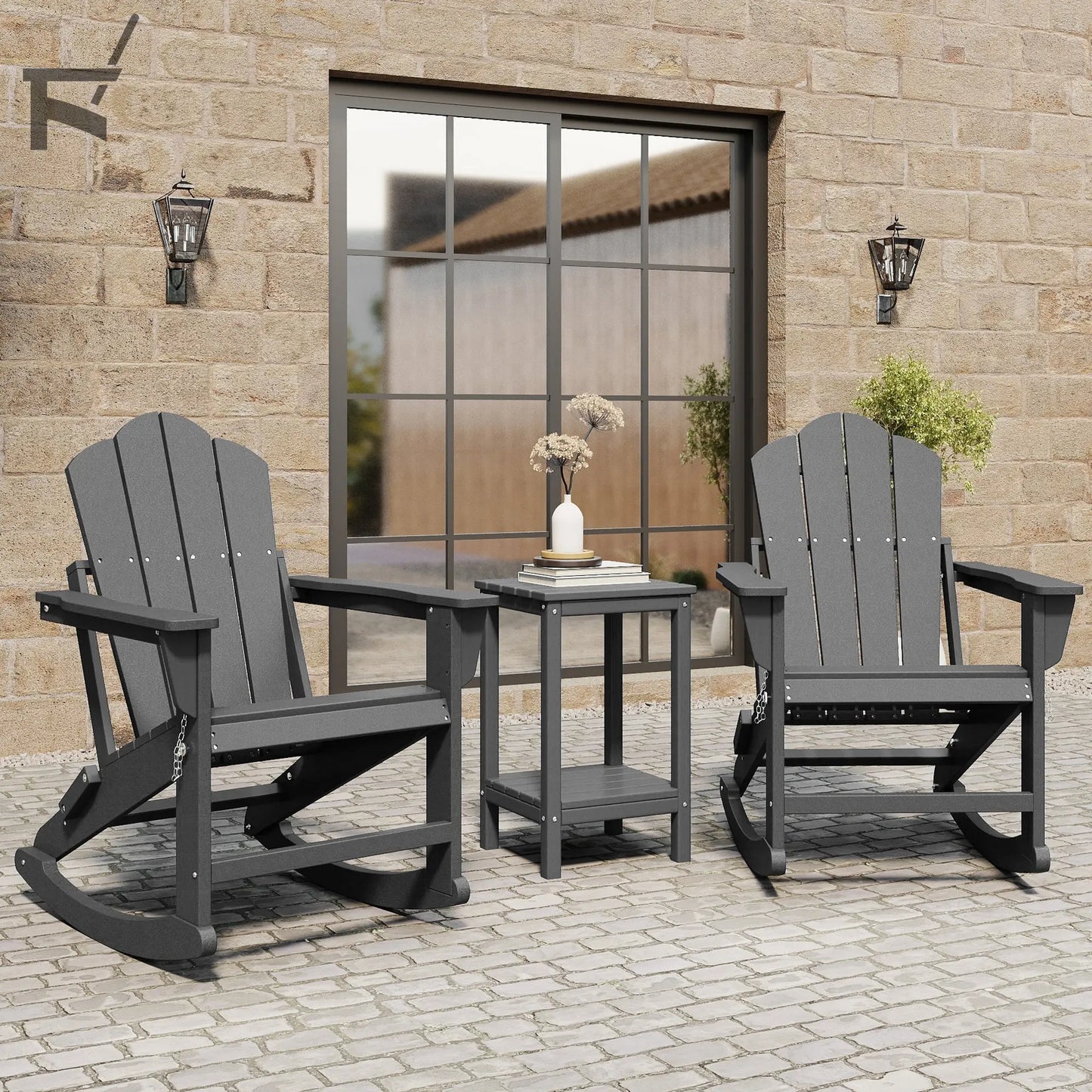 Patio Folding Adirondack Rocking Chair Foowin