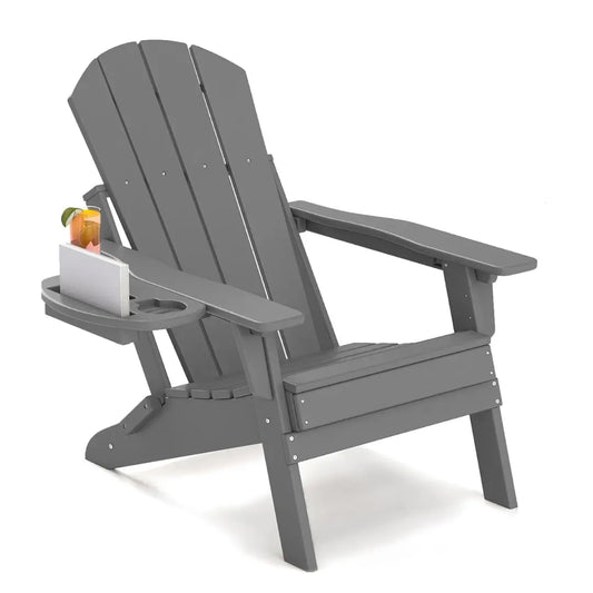 Relax Folding Adjustable Adirondack chair with cup holder Foowin