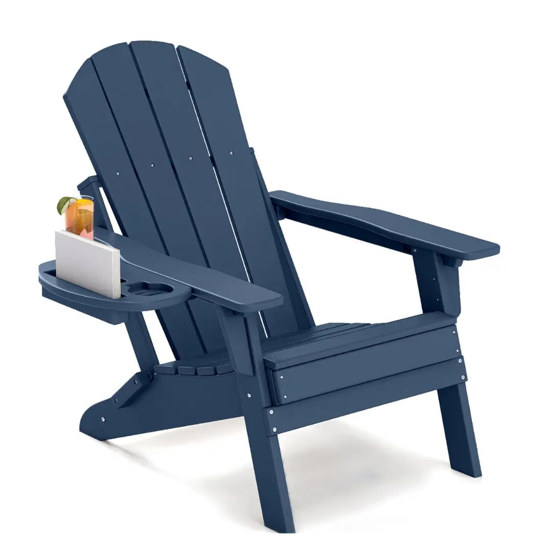 Relax Folding Adjustable Adirondack chair with cup holder Foowin