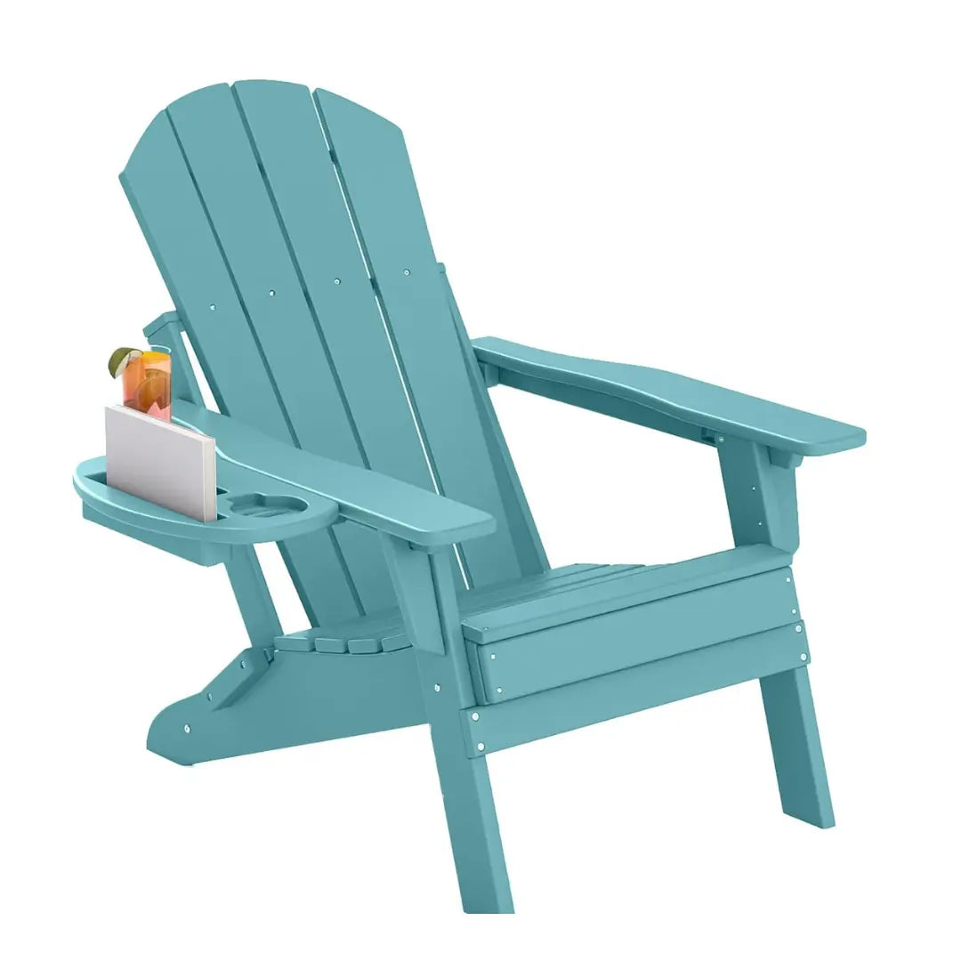 Relax Folding Adjustable Adirondack chair with cup holder Foowin