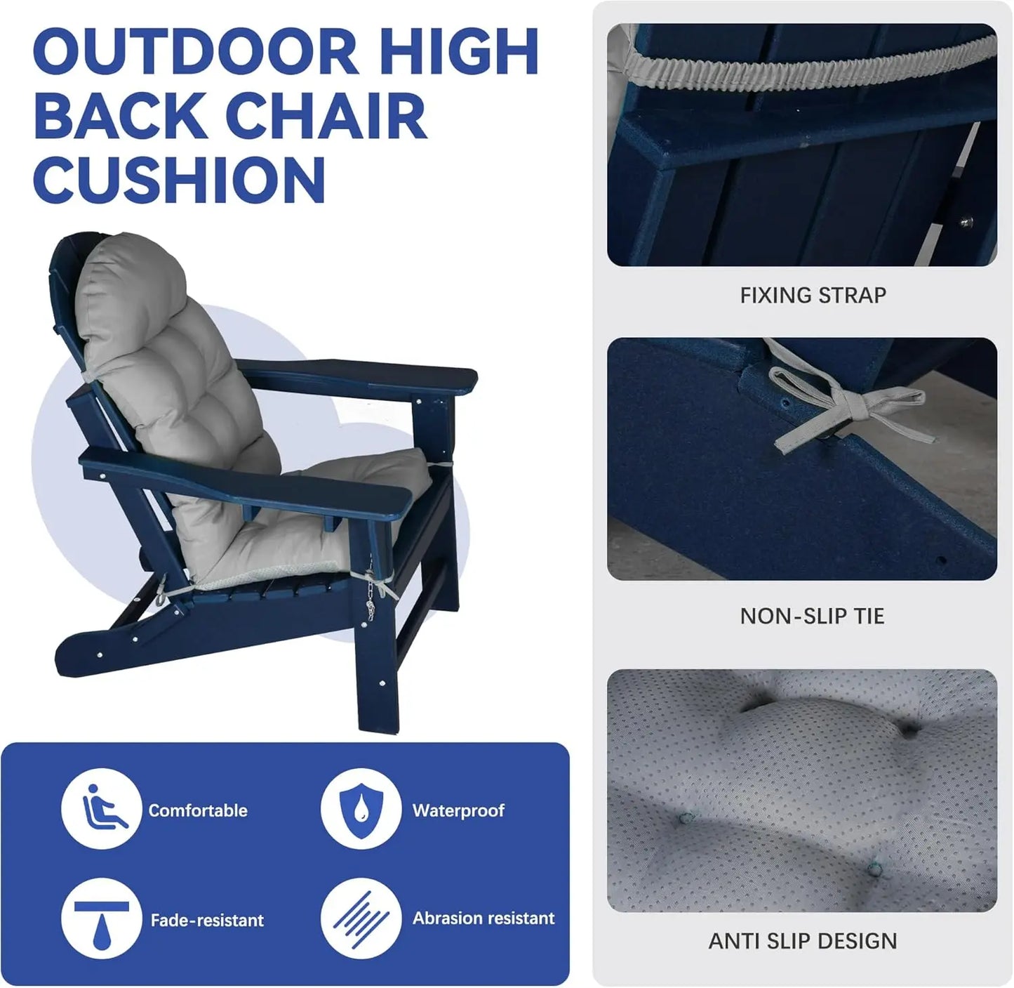 Waterproof Adirondack Chairs Cushion Foowin