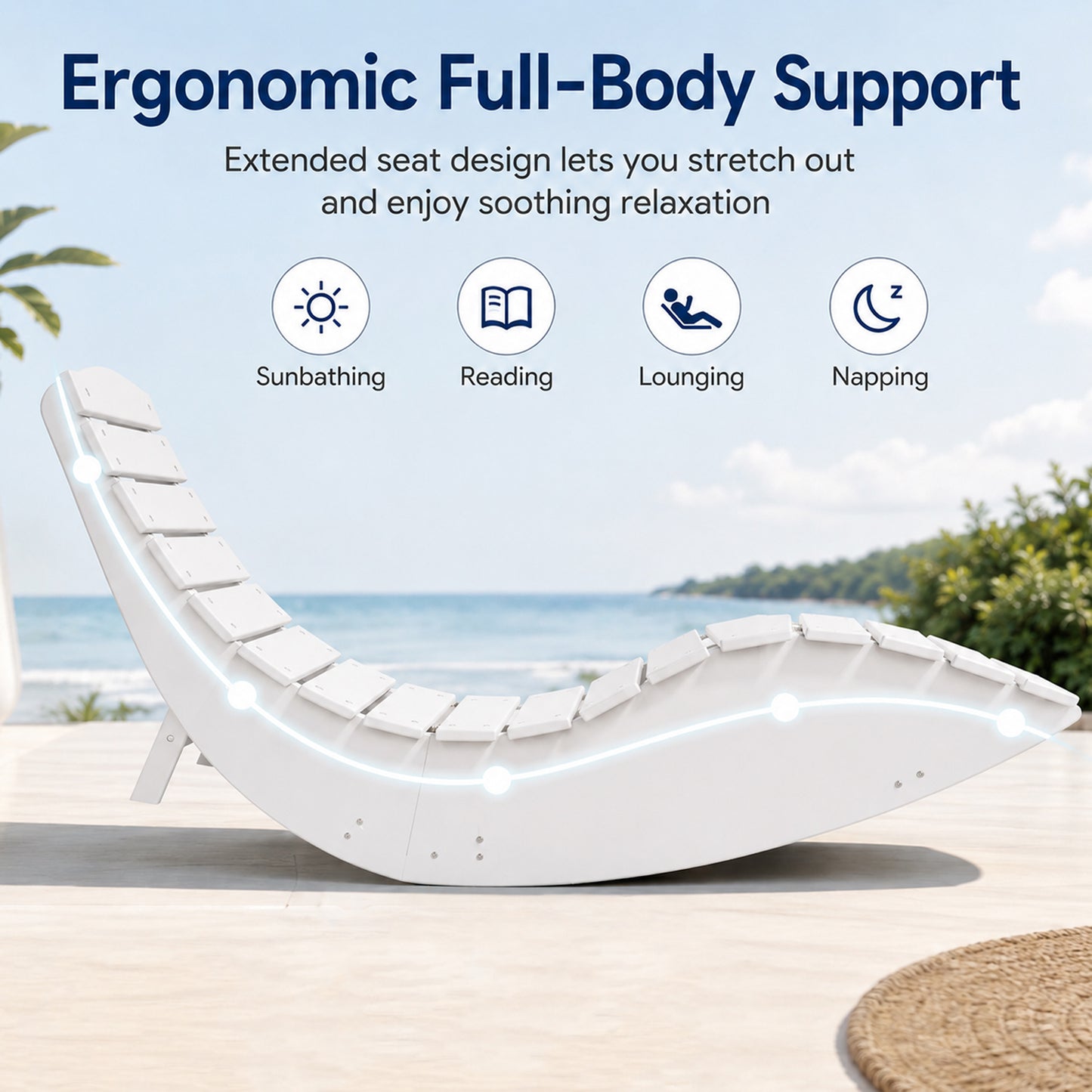 White Rocking Sunbed - View 3