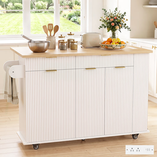 White Kitchen Island - 1