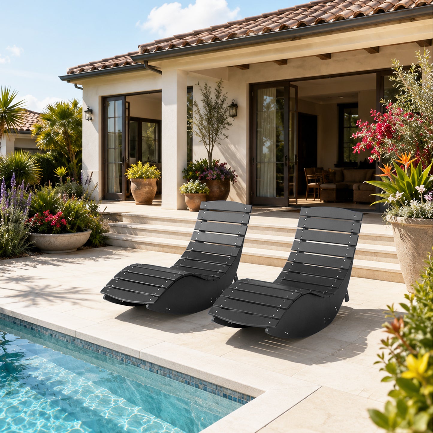 Black Rocking Sunbed - Detail