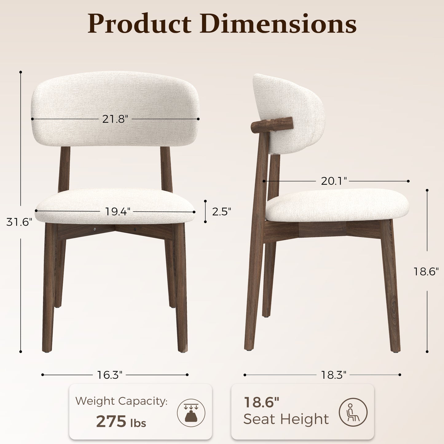 Beige Dining Chairs - Detail 1