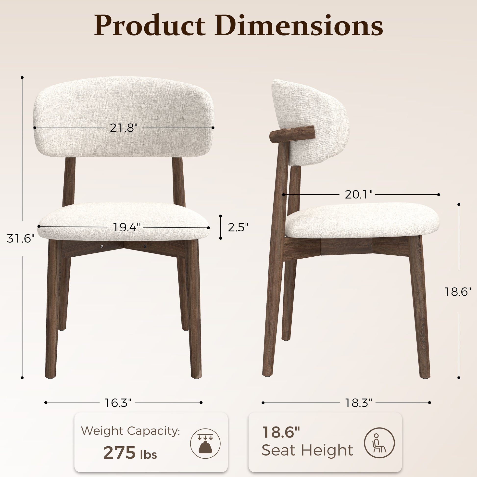 Beige Dining Chairs - Detail 1