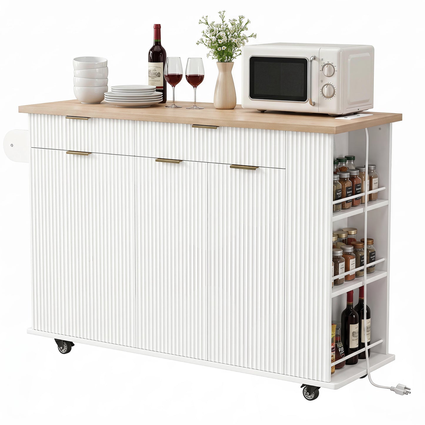 White Kitchen Island - 2