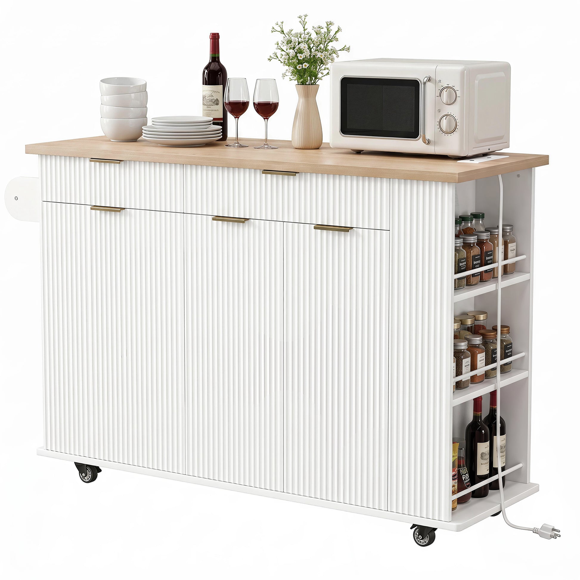 White Kitchen Island - 2