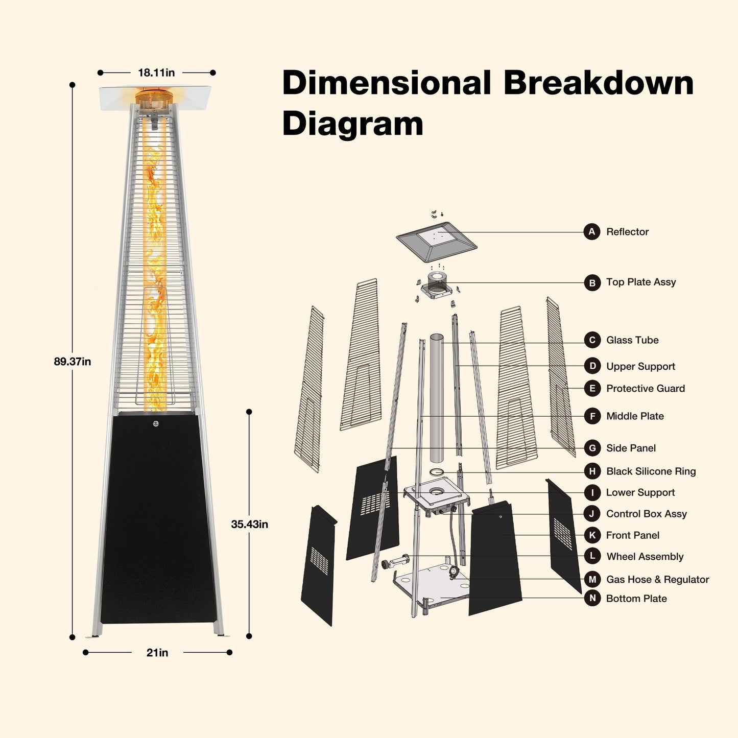 Black Patio Heater - 2