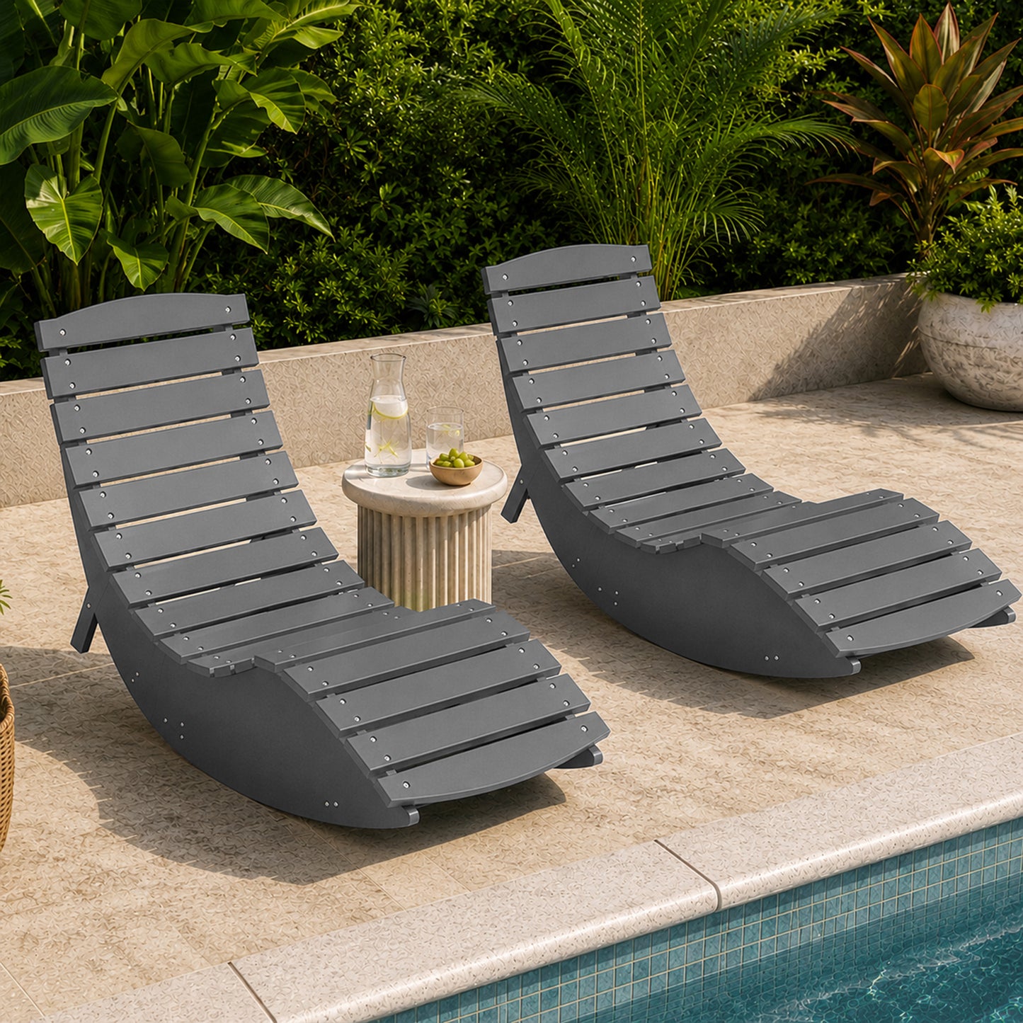 Gray Rocking Sunbed - View