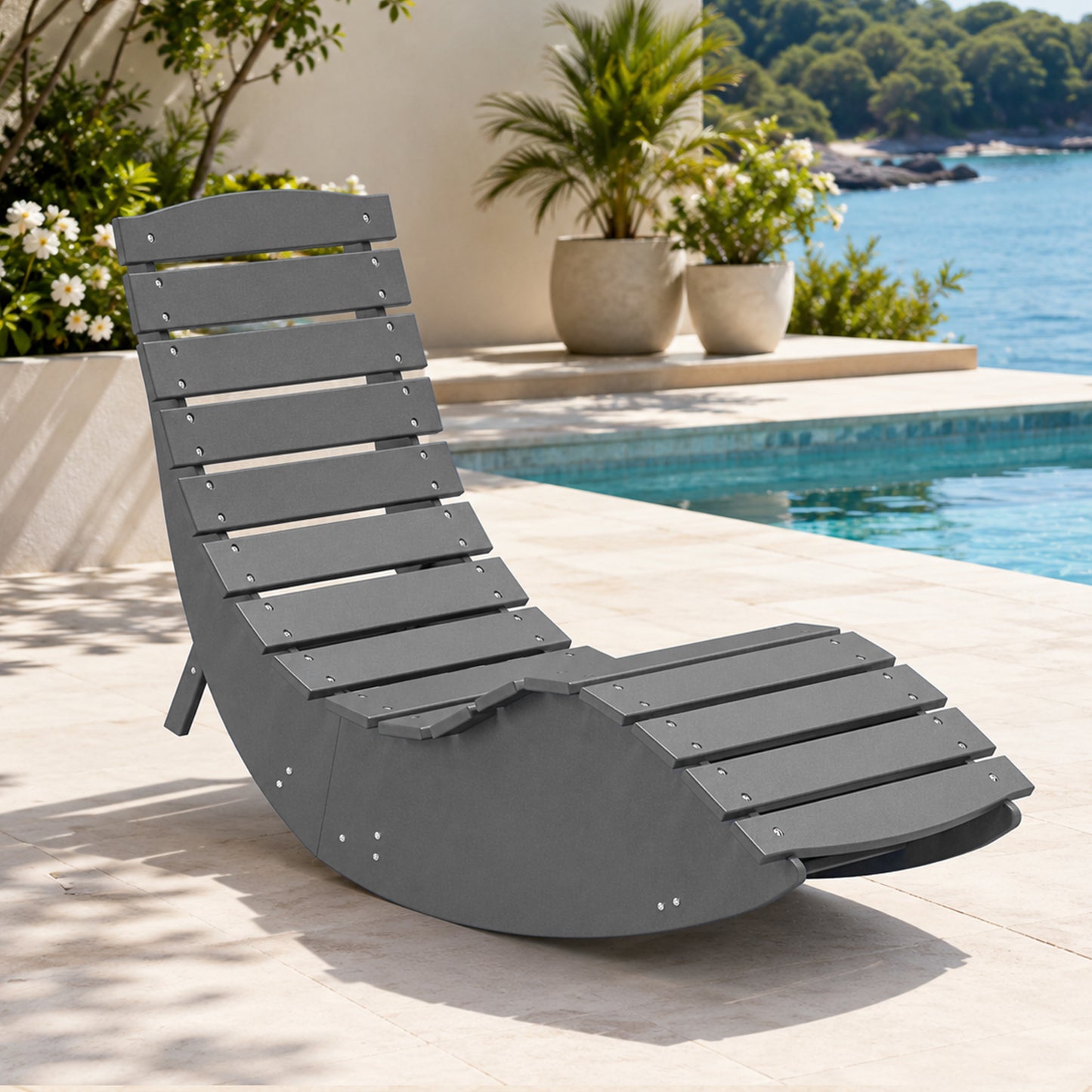 Gray Rocking Sunbed - 1 PC Set