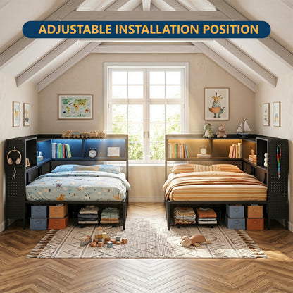 Black Corner Bed - 2