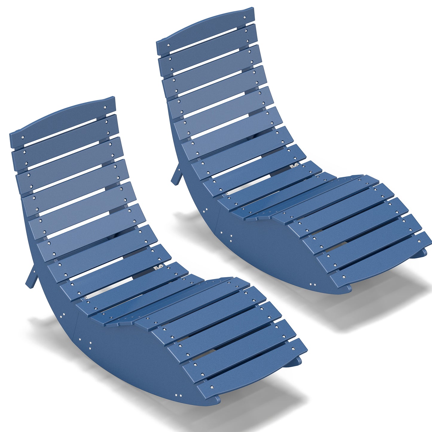 Navy Blue Rocking Sunbed - View
