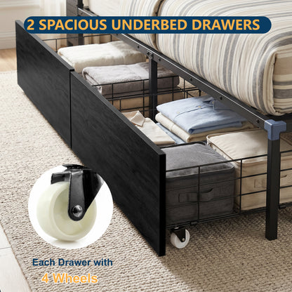 Black Corner Bed - 3