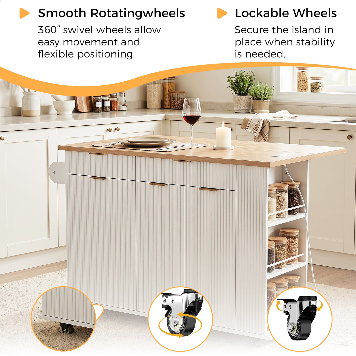 White Kitchen Island - 5