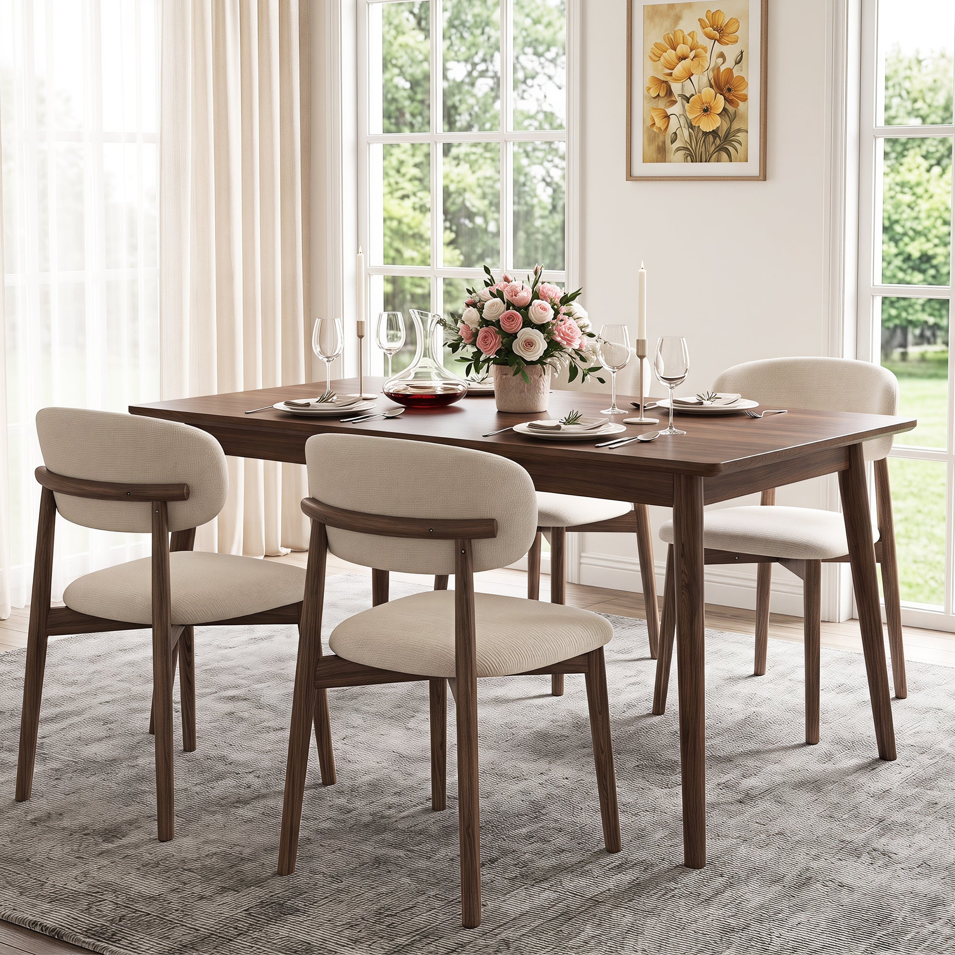 Beige Dining Chairs - Detail 5