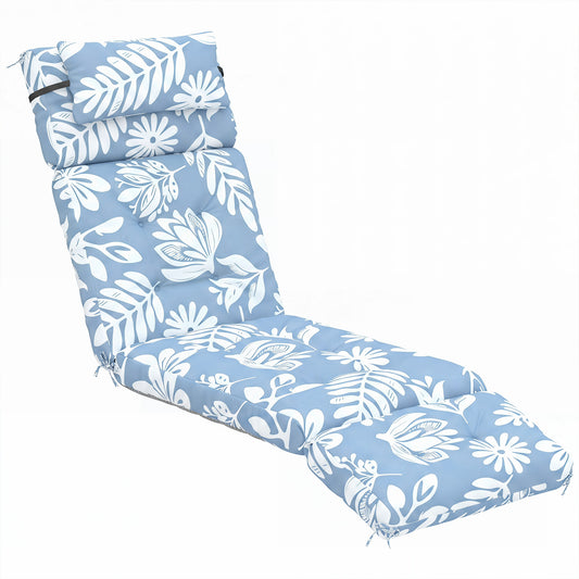 Waterproof 4-Section Chaise Lounge Cushion with Headrest