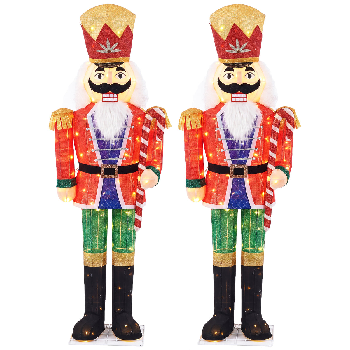 Warm White Glowing Soldier Nutcracker with 100 Lights
