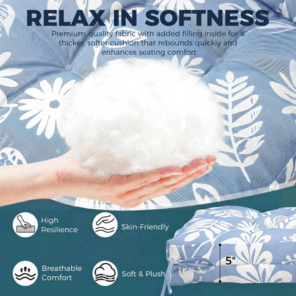 Waterproof 4-Section Chaise Lounge Cushion with Headrest