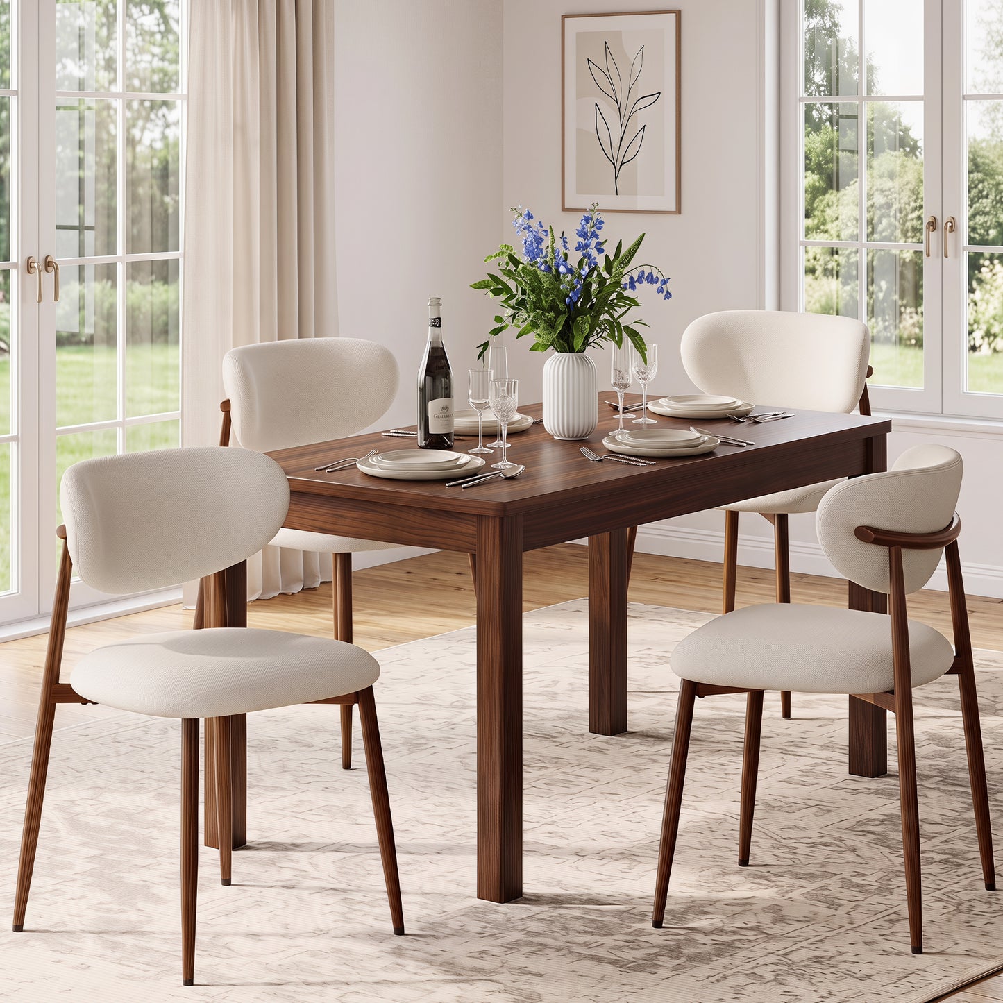 Beige Dining Chairs - 4 PCS